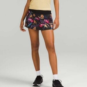 Lululemon Pace Rival Mid-Rise Skirt Veiled Floral Black Multi 12